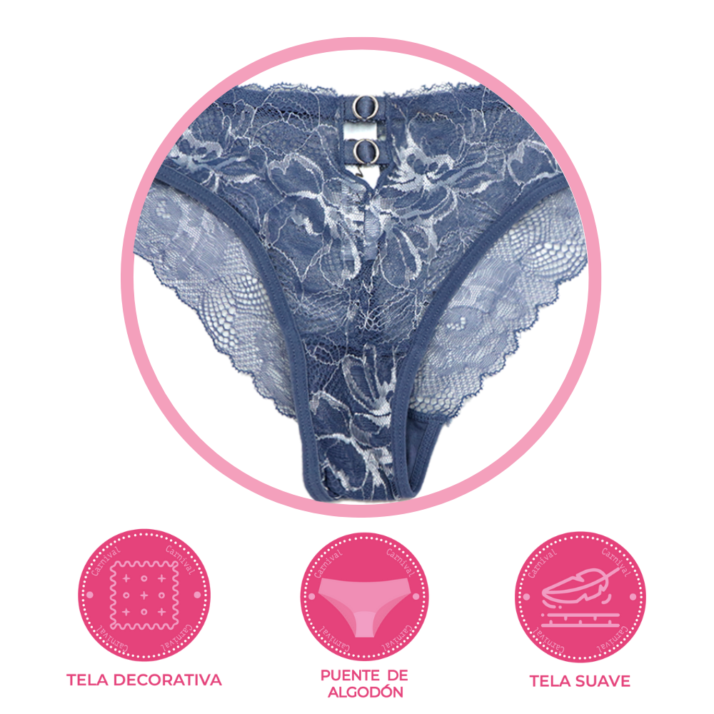 Panty coordinable corte hipster con detalles de encaje 74574 Lady Carnival Carnival