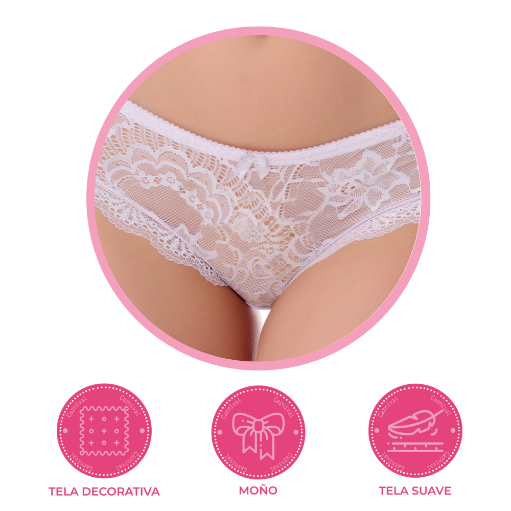 Panty coordinable corte hipster de encaje 74599 Lady Carnival Carnival