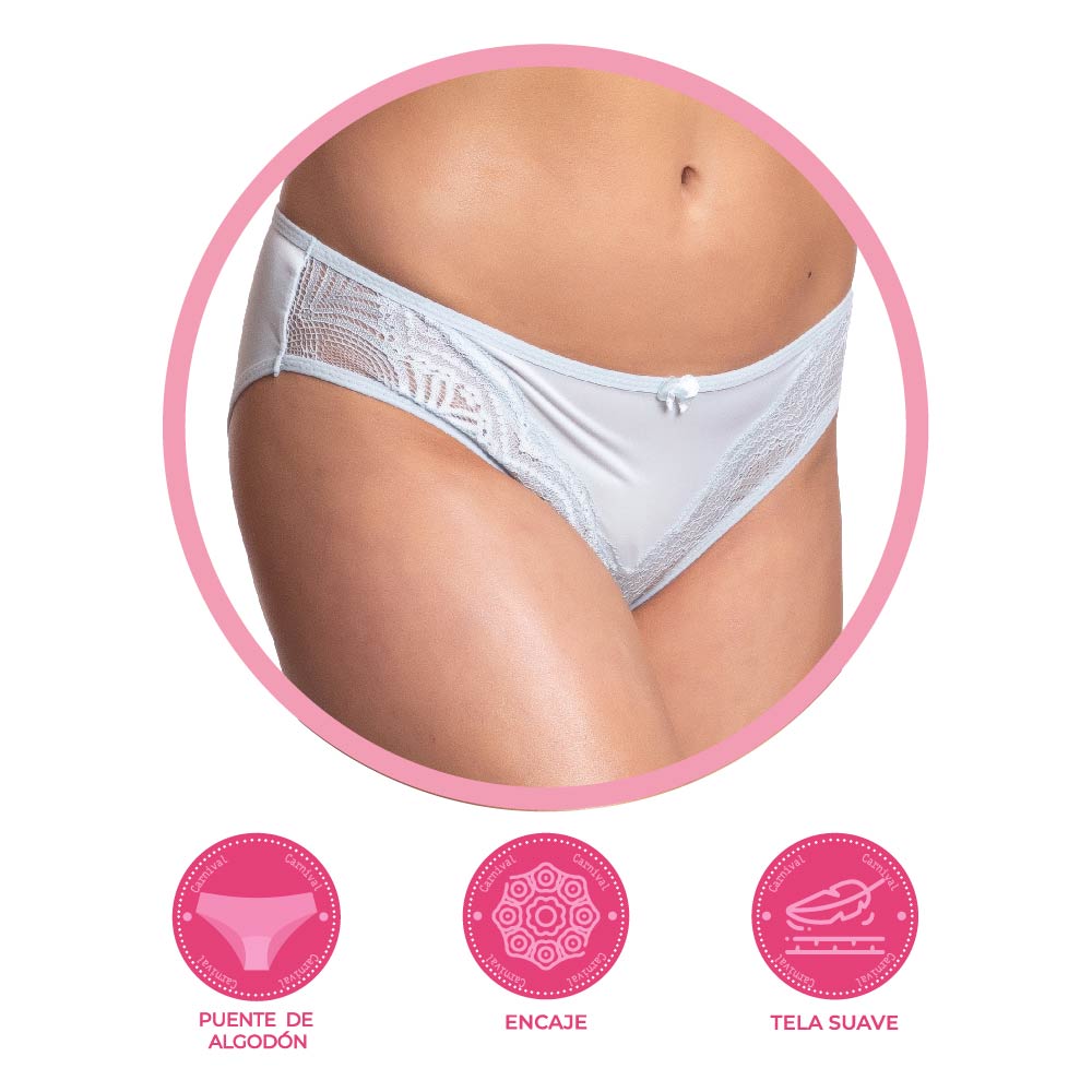 Panty azul coordinable con detalles de encaje 74615 Carnival Carnival
