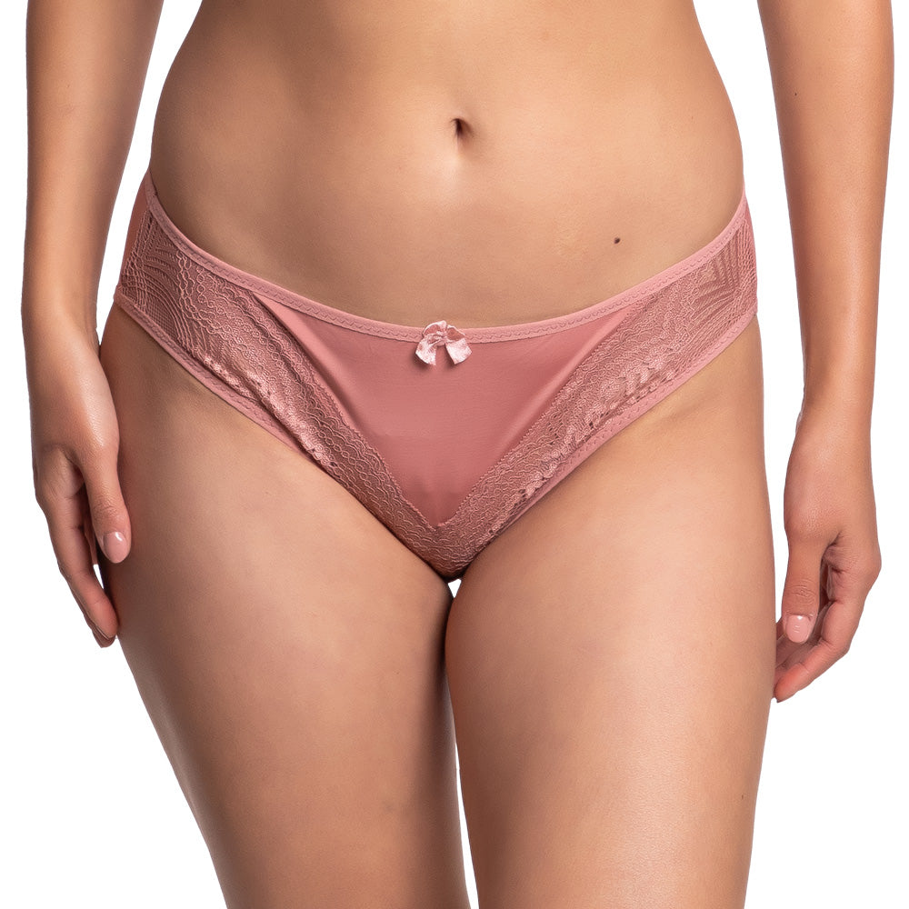 Panty rosa coordinable con detalles de encaje 74615 Carnival