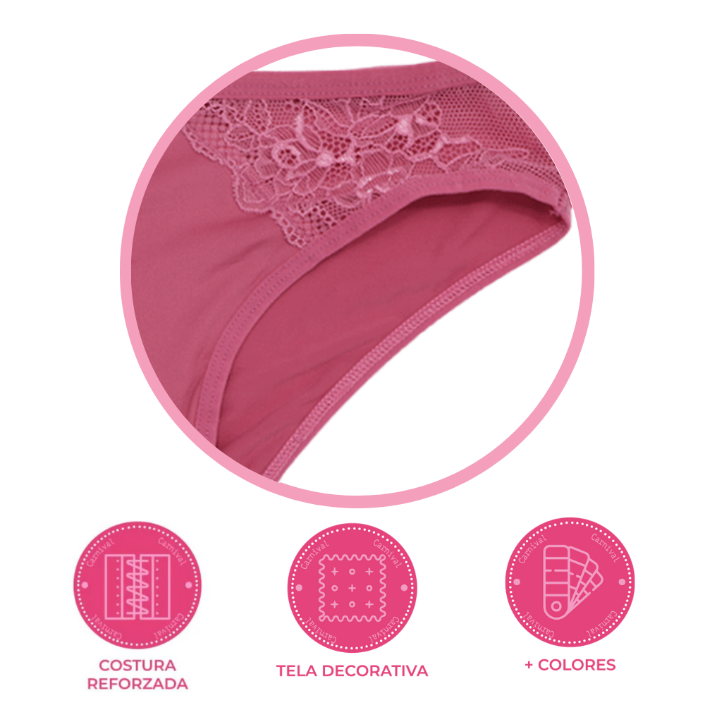 Panty coordinable de corte hipster con puente de algodón rosa 74620 Carnival Carnival