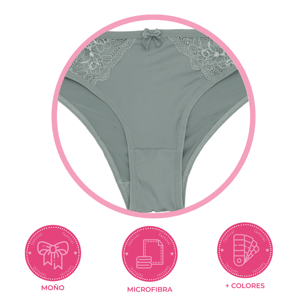 Panty coordinable de corte hipster con puente de algodón verde 74620 Carnival Carnival