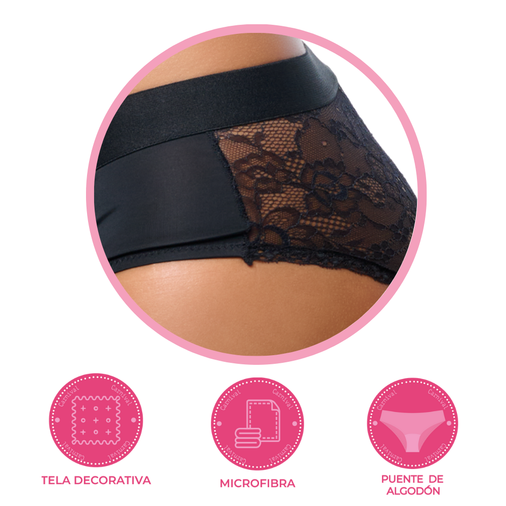 Panty coordinable con elástico suave negro 74659 Lady Carnival Carnival