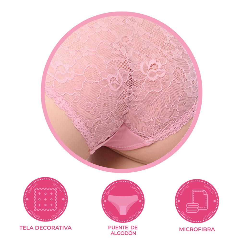 Panty coordinable con elástico suave rosa 74659 Lady Carnival Carnival