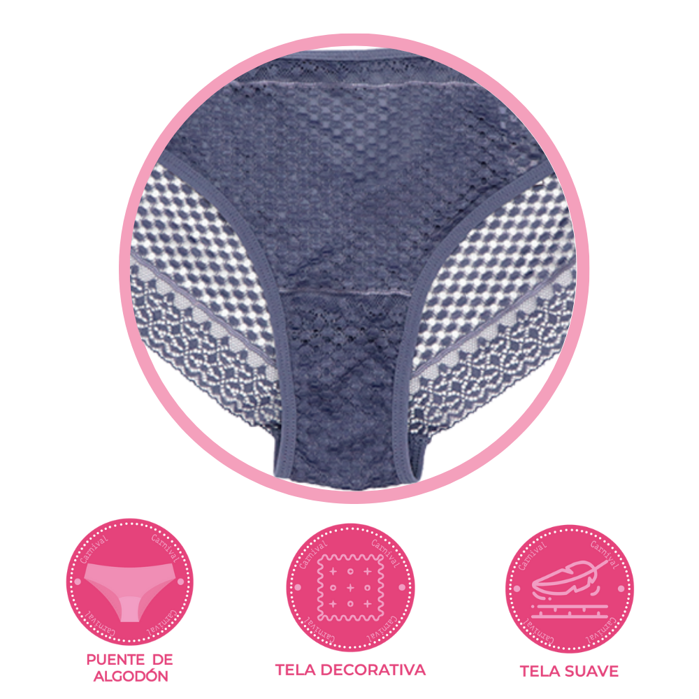 Panty coordinable de corte hipster con encaje 74683 Lady Carnival Carnival