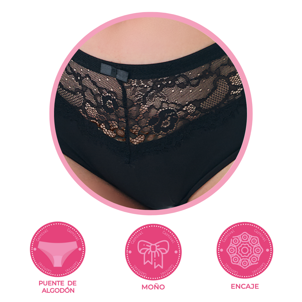 Panty coordinable de talla extra con puente de algodón 74685 Lady Carnival Carnival