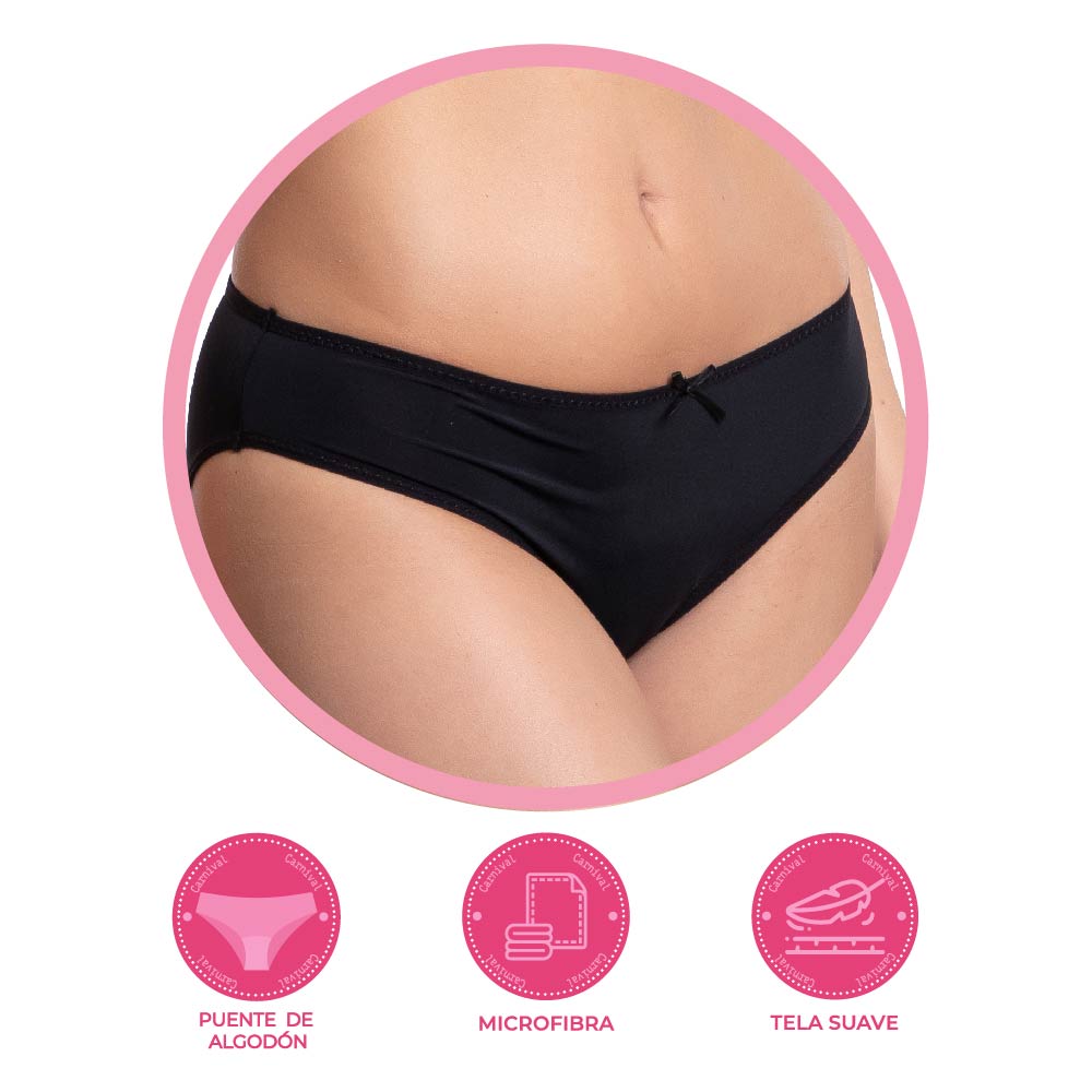 Panty negra coordinable con puente de algodón 75007 Teens Carnival