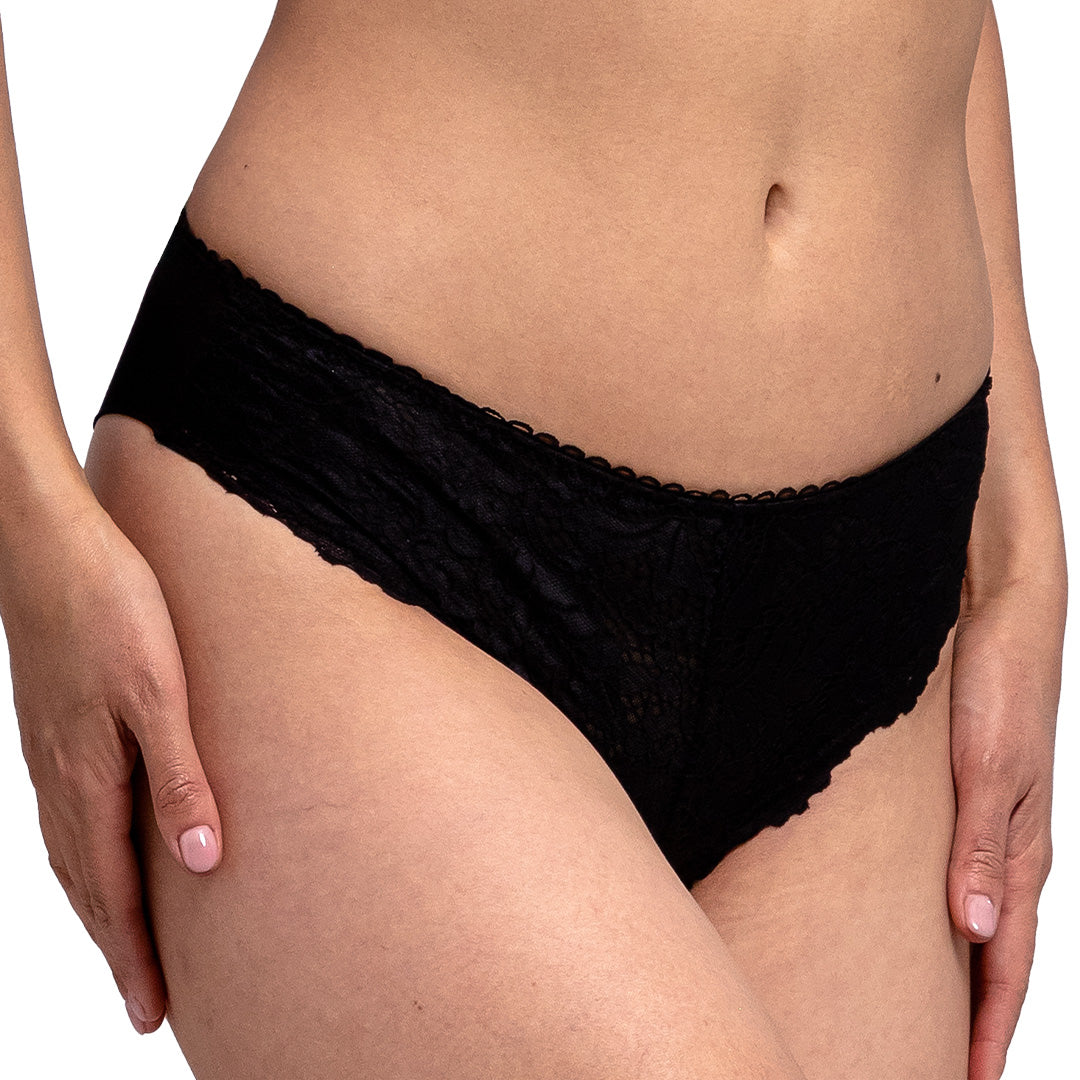 Panty con encaje y mesh 75174F Fashion