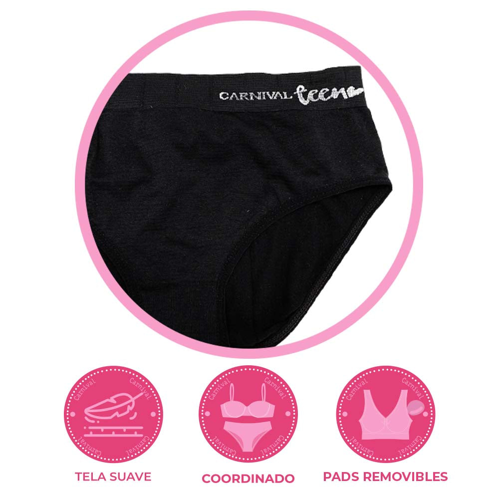 Coordinado negro Seamless para Teens C4863-7863 Carnival Mayoristas