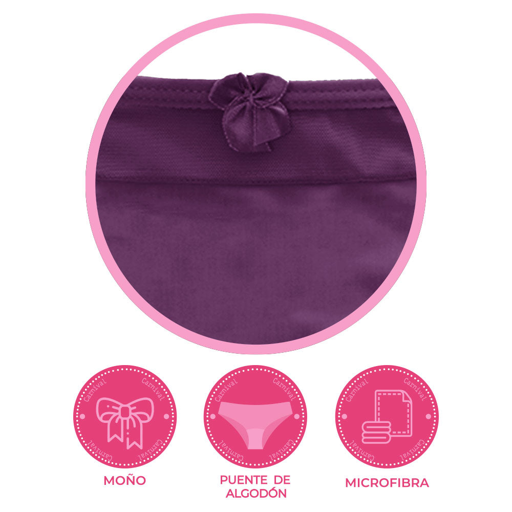 Panty básica con detalle de mesh 72072 Carnival Carnival Lenceria