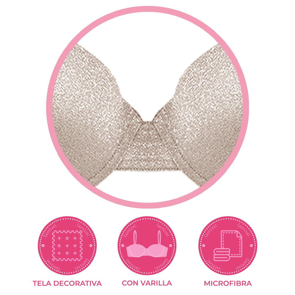 Brasier coordinable con efecto glitter 24164 Lady Carnival Carnival