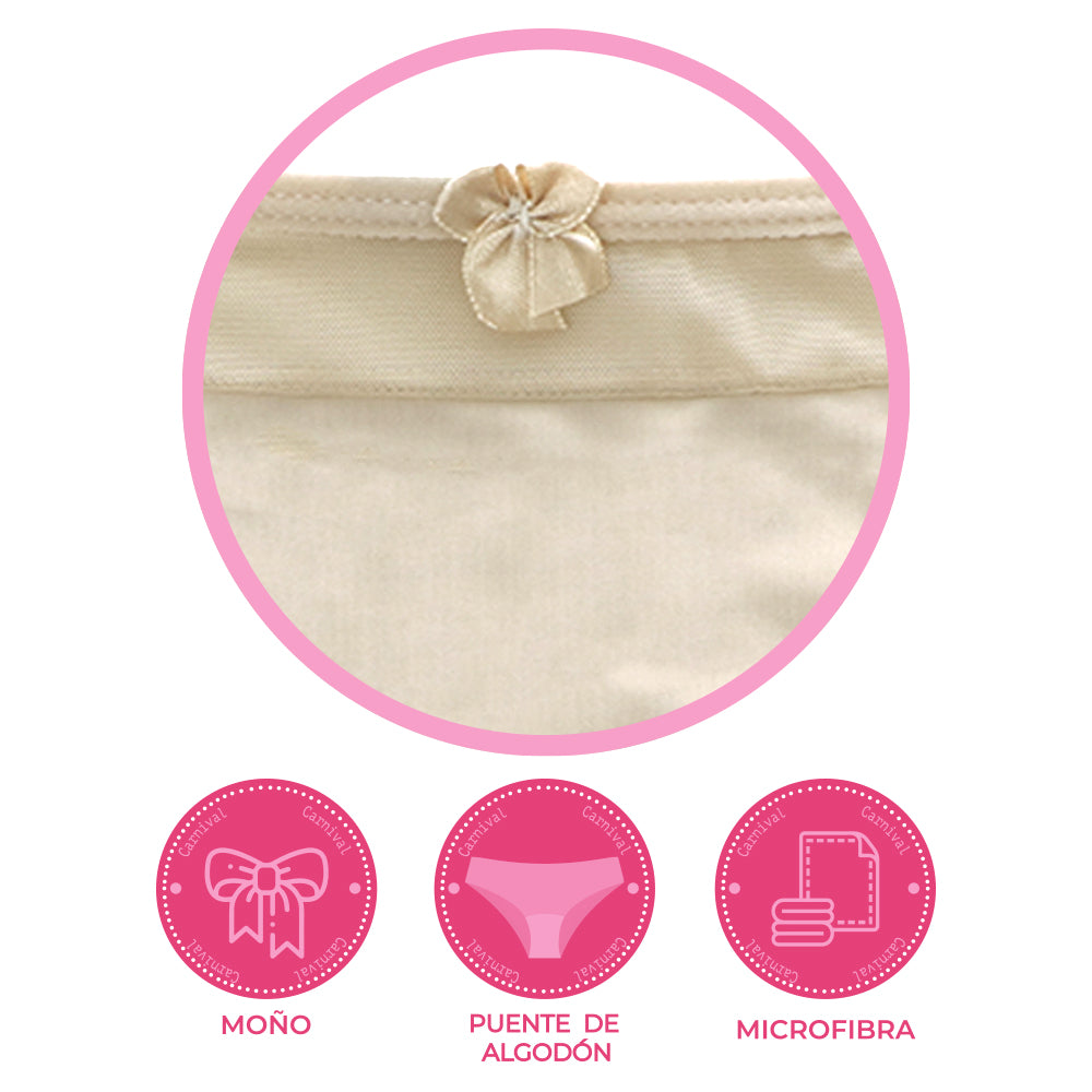 Panty básica con detalle de mesh 72072 Carnival