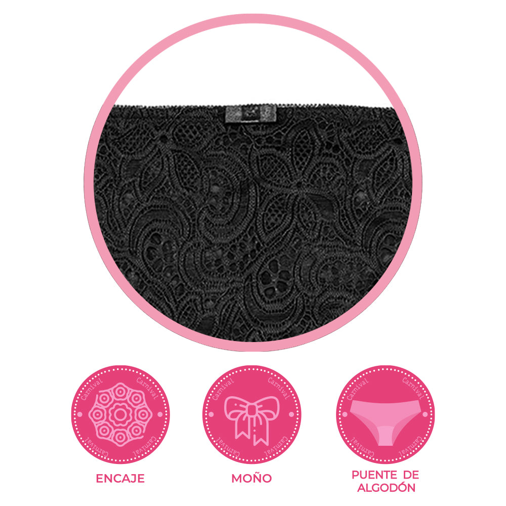 Pantie coordinable de talla extra con encaje 74421 Lady Carnival
