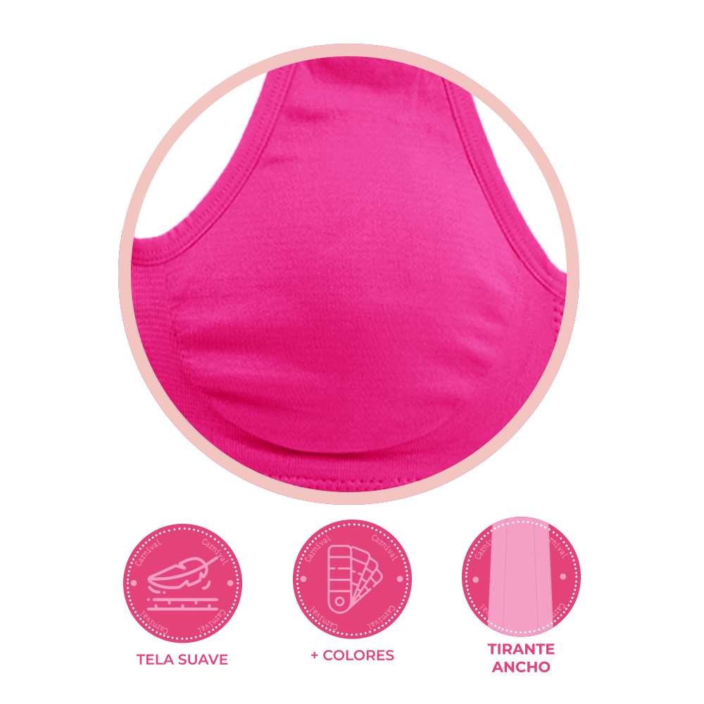 Set de 3 tops con almohadillas removibles TP5388 Carnival Carnival Lenceria
