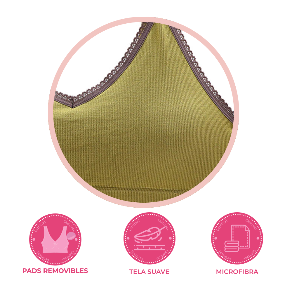 Set de 3 tops con almohadillas removibles TP5400 Carnival Carnival Lenceria