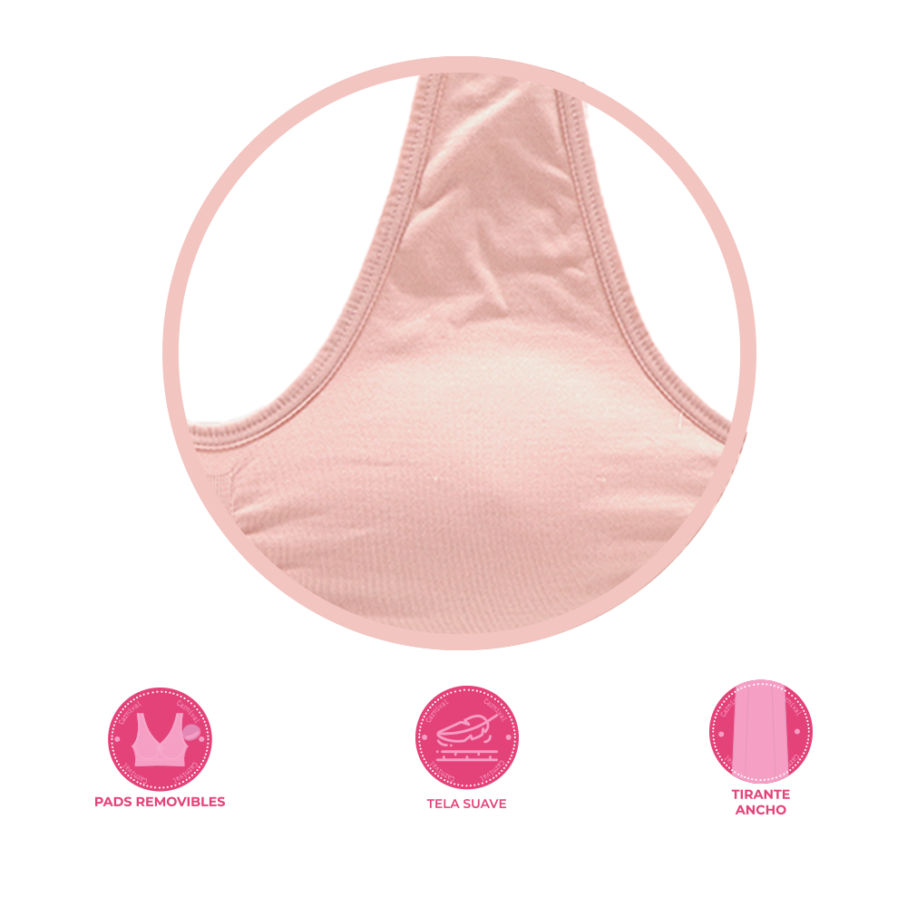 Set de 3 tops con almohadillas removibles TP5401 Carnival Carnival Lenceria
