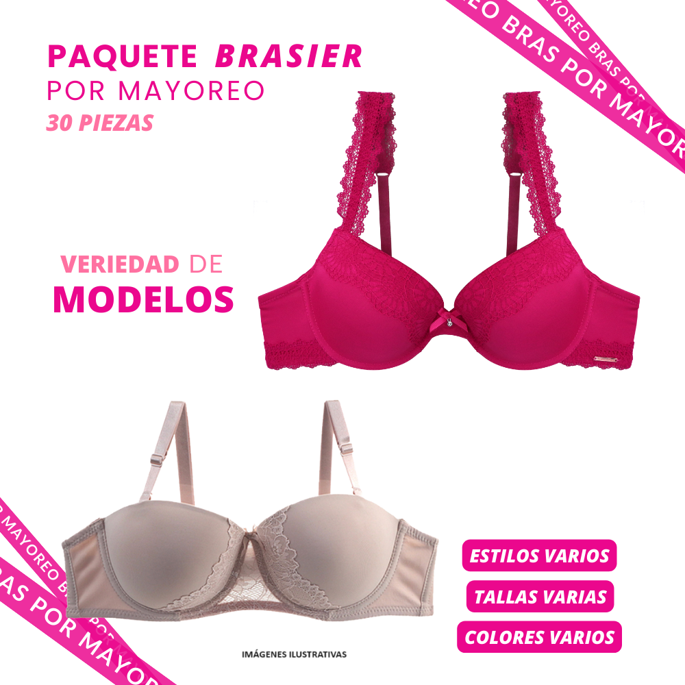 Paquete de 30 brasier a precio de mayoreo PACK 006 BRA MAYOREO Carnival Carnival