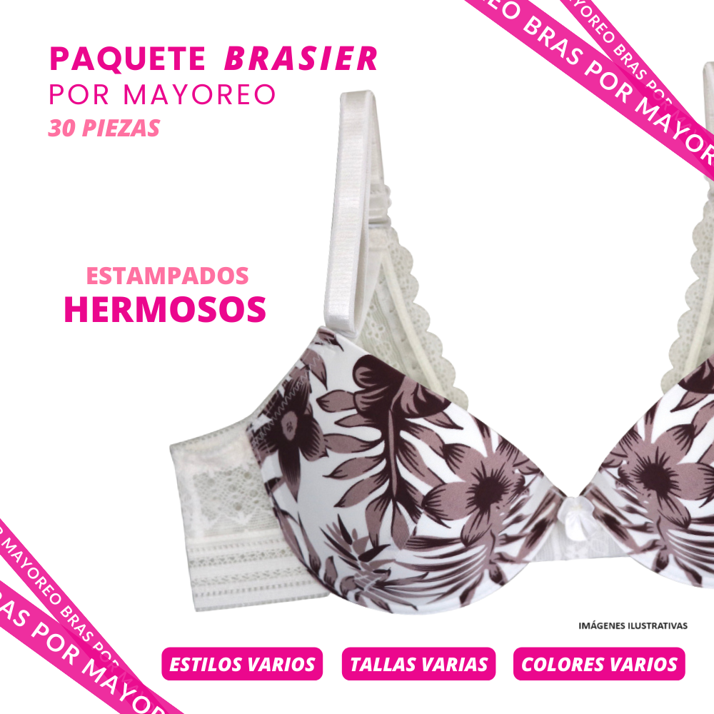 Paquete de 30 brasier a precio de mayoreo PACK 006 BRA MAYOREO Carnival Carnival