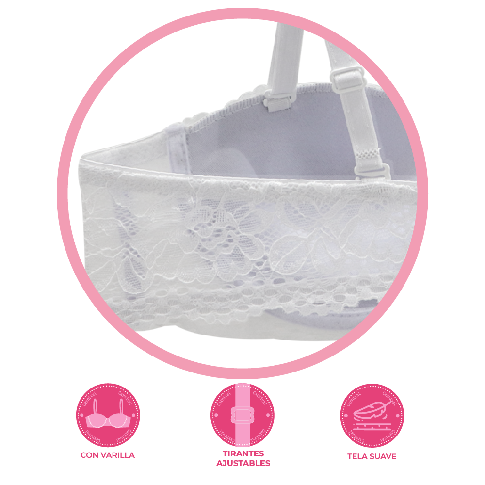 Brasier coordinable strapless con push up 23984 Lady Carnival