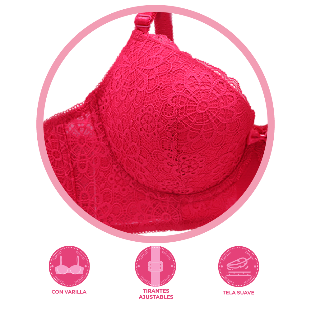 Brasier coordinable con detalles de encaje 24741 Lady Carnival