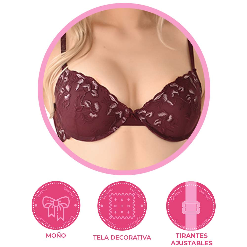 Coordinating bra with lace appliqué 24353 Lady Carnival