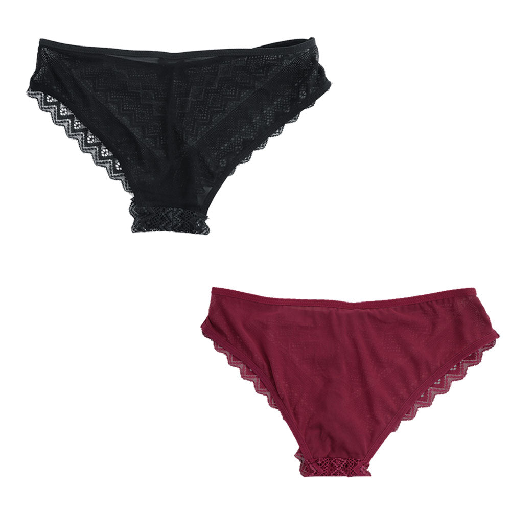Set de 2 panties con encaje y puente de algodón 72900 Carnival