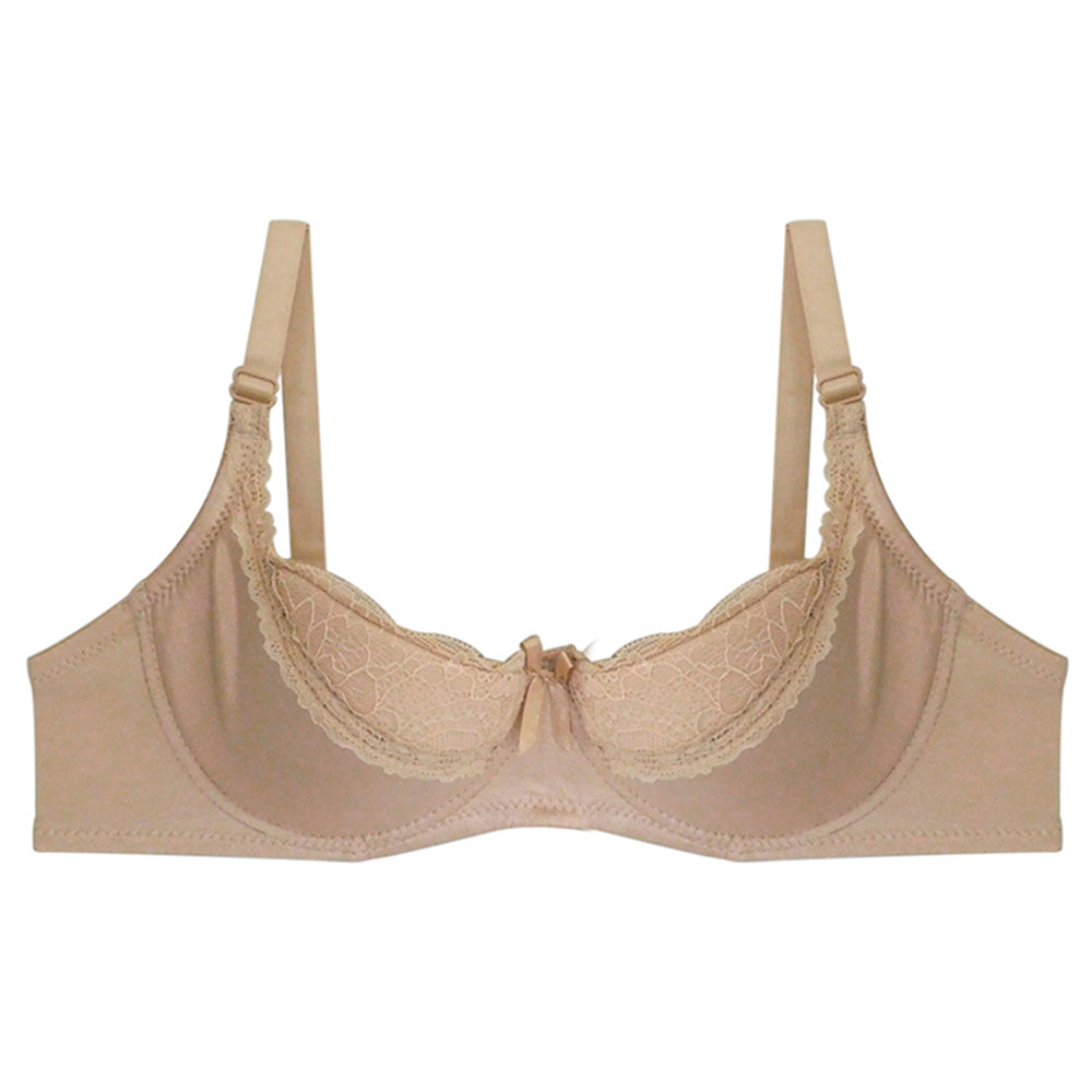 Brasier beige con encaje sobre las copas y moño 816 Carnival Carnival