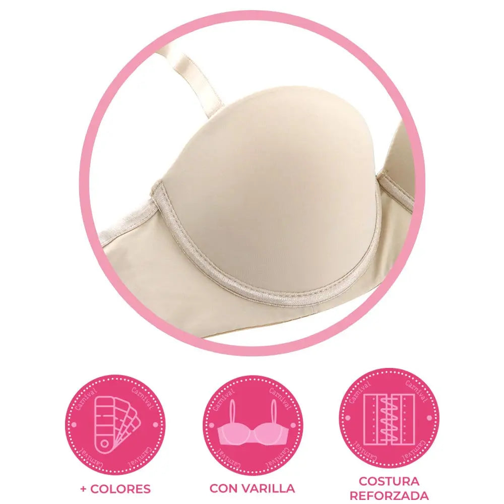 Brasier beige con tirantes removibles 21022 Carnival Carnival