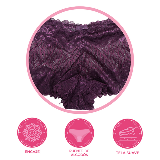 Bóxer coordinable con encaje y puente de algodón 114544 Lady Carnival Carnival