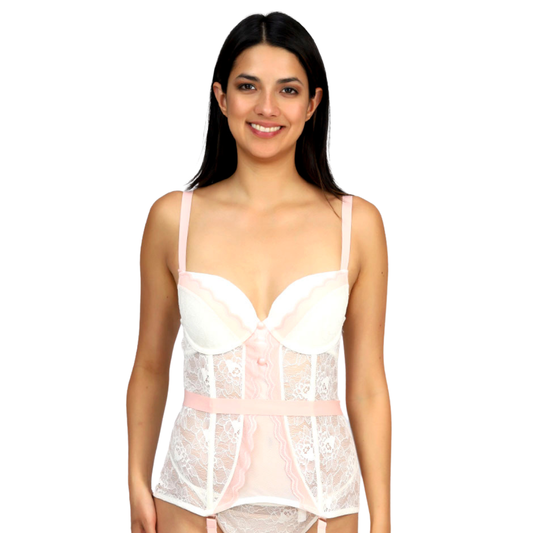 Corset con varilla, push up cintas ajustables en la parte trasera 25091L Lady Carnival