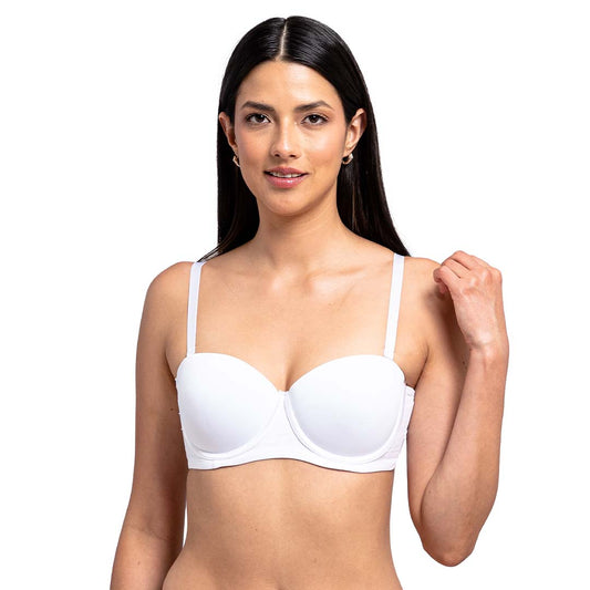 Brasier blanco con tirantes removibles y push up 21022 Carnival