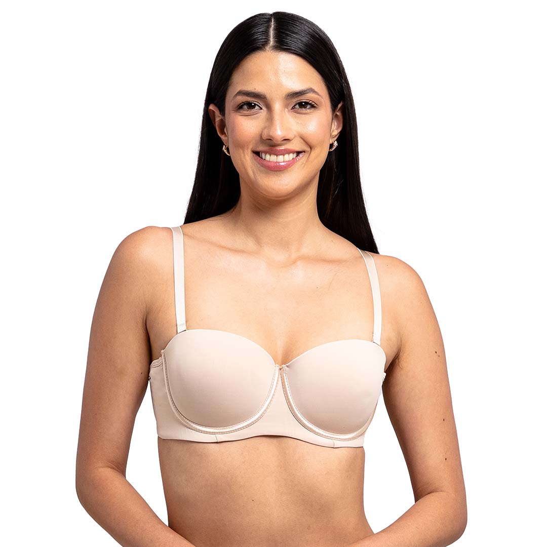 Brasier beige con tirantes removibles  21022 Carnival