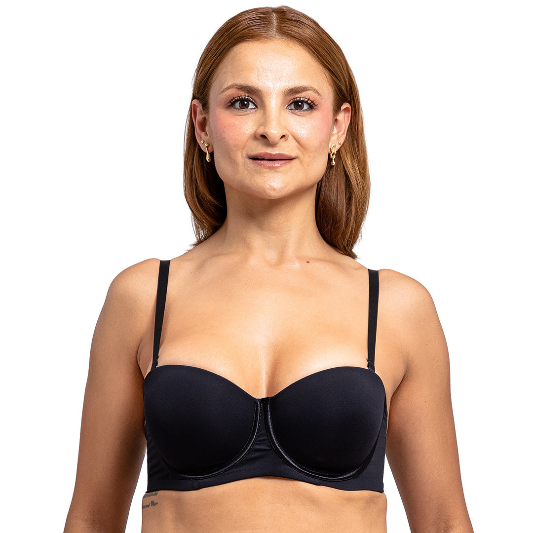 Brasier negro con tirantes removibles y push up 21022 Carnival