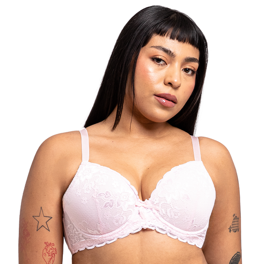 Brasier rosa  con encaje floral 2181 Carnival