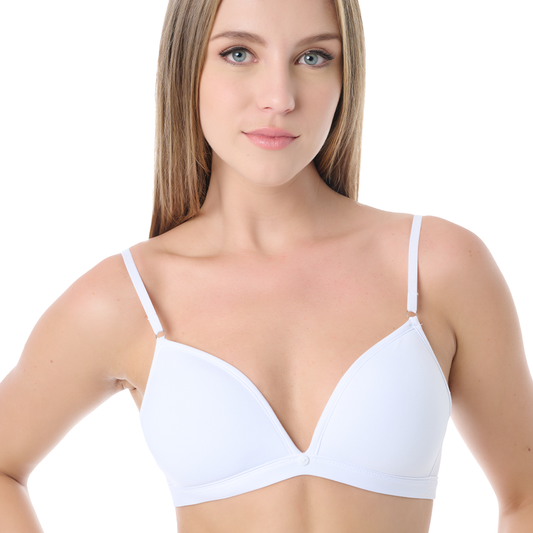 Brasier blanco con tirantes ajustables y botón decorativo al centro 22740 Carnival