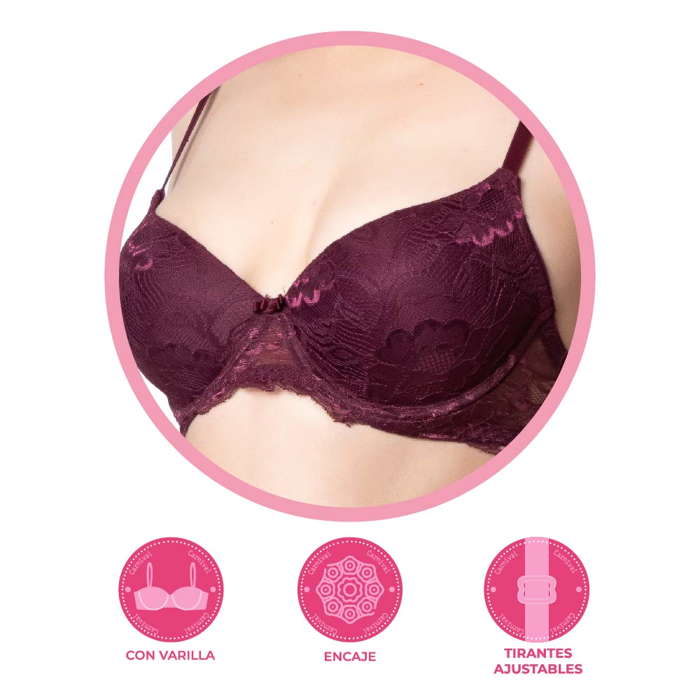 Brasier coodinable con detalles de encaje 23692 Lady Carnival