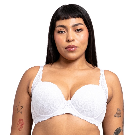 Brasier blanco copa preformada con detalle de encaje 23785 Carnival