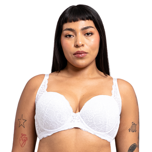 Brasier blanco copa preformada con detalle de encaje 23785 Carnival