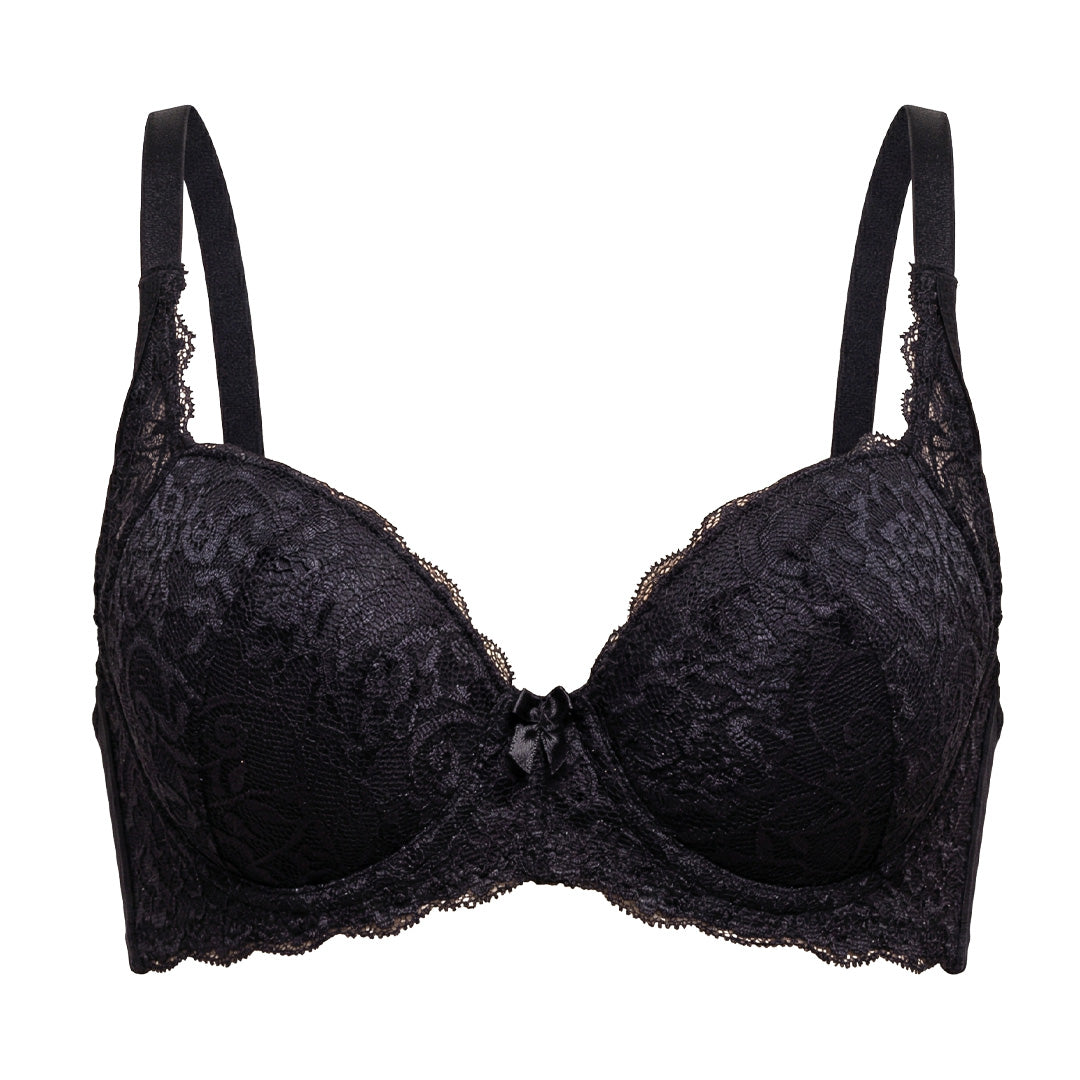 Brasier negro copa preformada, con detalle de encaje 23785 Carnival