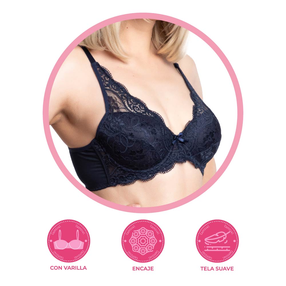 Brasier azul coordinable con copa de gota 23973 Carnival Carnival Lenceria