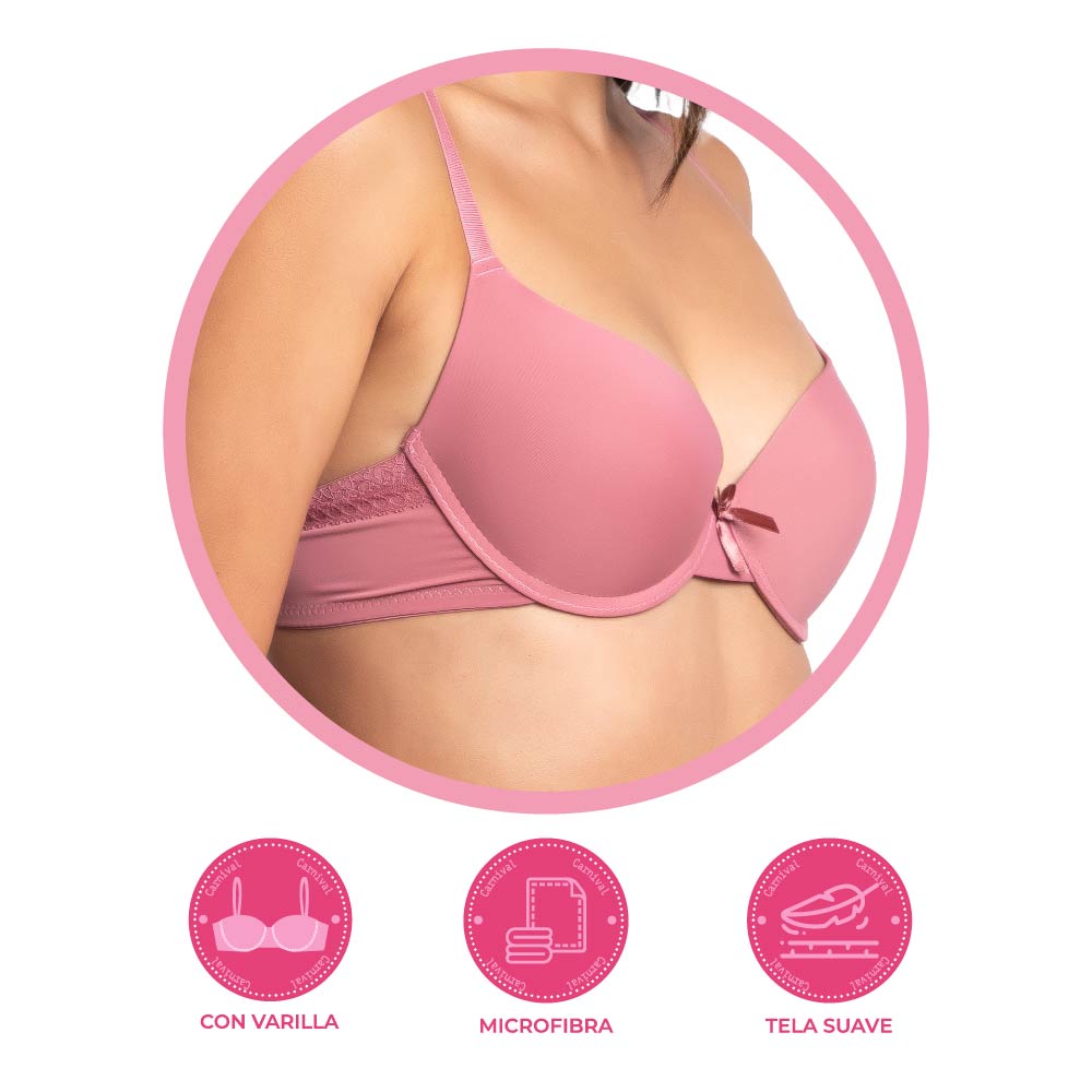 Brasier rosa coordinable con tirantes cruzados 24397 Carnival Carnival