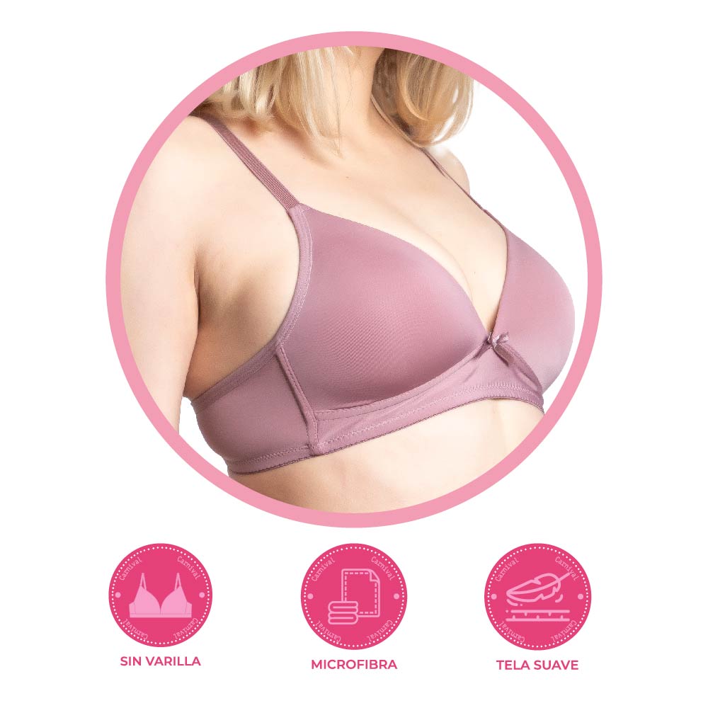 Carnival 24401 Coordinating Mauve Non-Wired Bra
