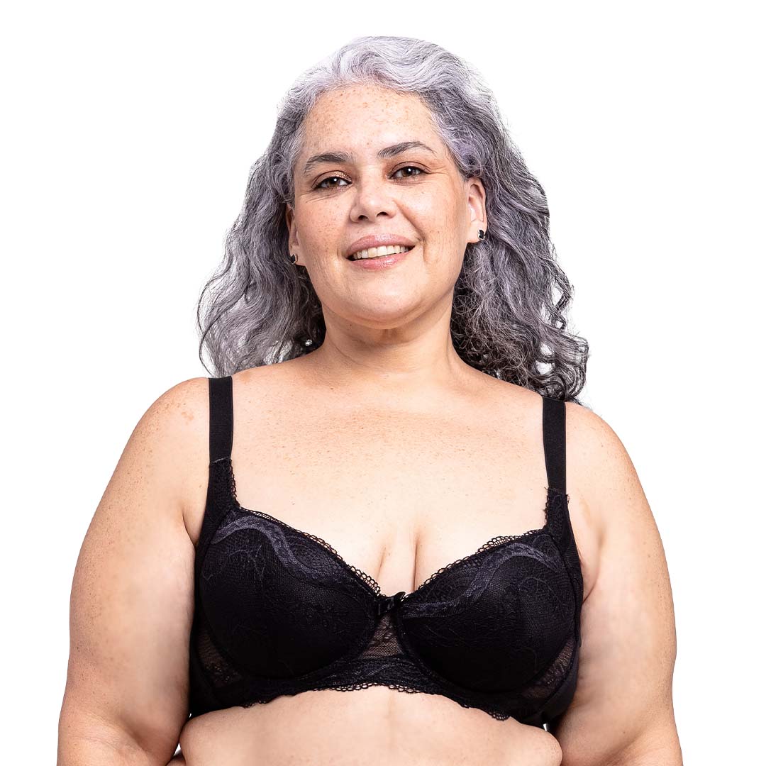 Brasier de talla extra con push up  negro 24727 Carnival