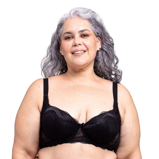 Brasier de talla extra con push up  negro 24727 Carnival