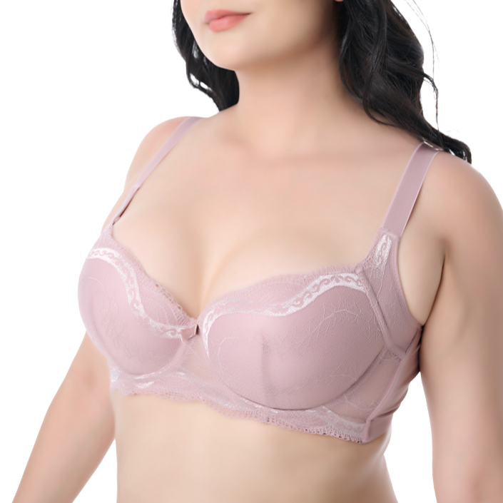 Brasier de talla extra con push up malva 24727 Carnival.