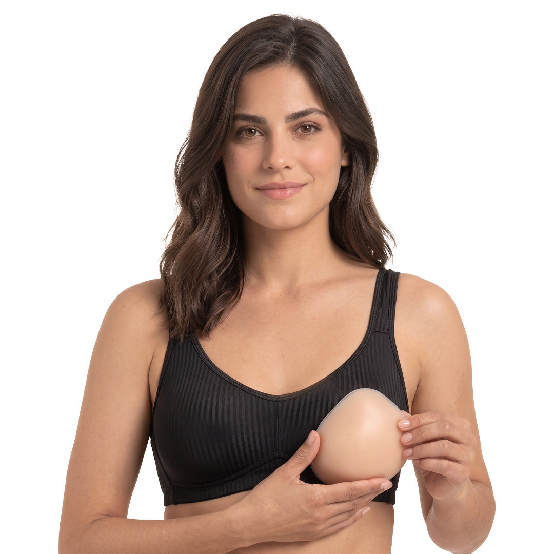Brasier negro para mastectomía con bolsillos para prótesis 24897 Carnival