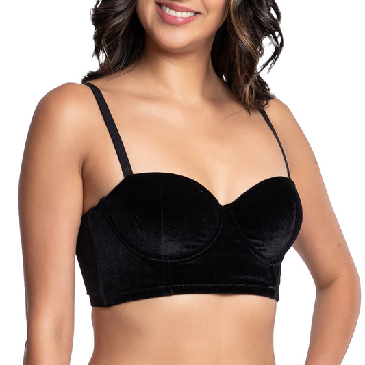 Brasier coordinable de peto largo efecto terciopelo 24949 Carnival Fashion