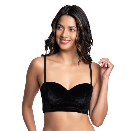 Brasier coordinable de peto largo efecto terciopelo 24949 Carnival Fashion