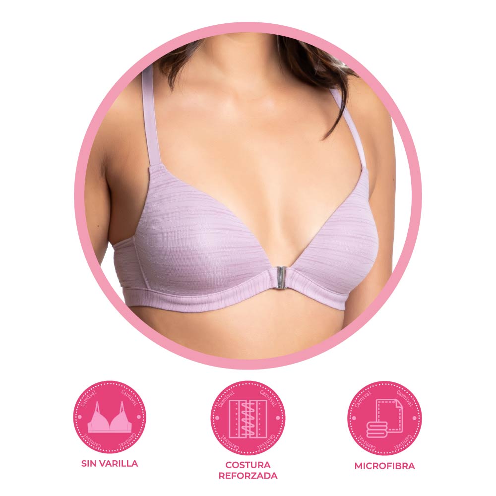 Brasier lila coordinable con broche al frente 25002 Carnival Carnival