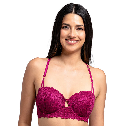 Brasier con push up detalle de aros de metal en la espalda 25054L Lady Carnival